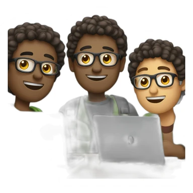 three dudes with laptops sticker
