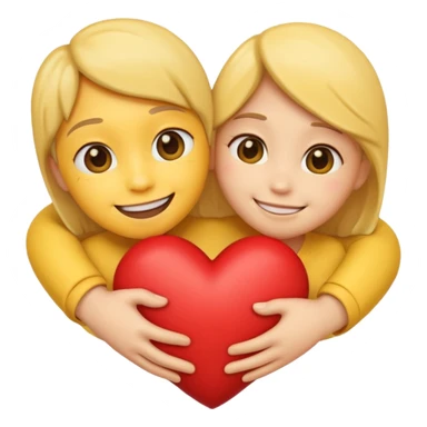 make a cute emoji hugging a heart, to show love/care sticker