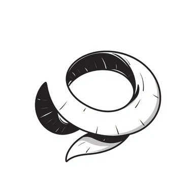 Mobius strip made of a ribbon, hand-drawn, sketchy, artistic sticker