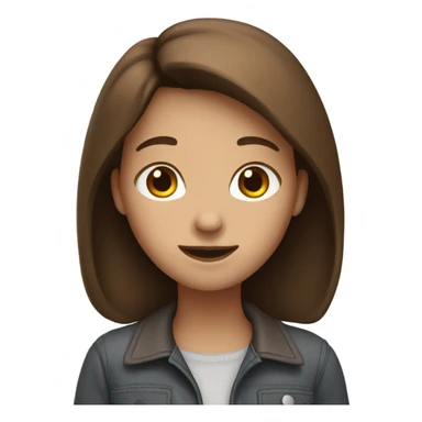 Girl with brown hair saying hi sticker
