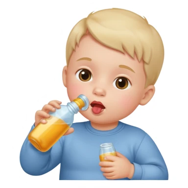 Eu quero um emoji que é que o bebê está bebendo mamadeira sticker