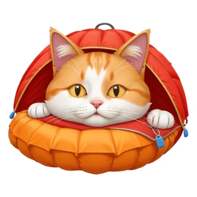 sleepy cat with red parachute sticker