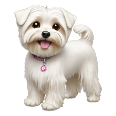 White morkie  sticker
