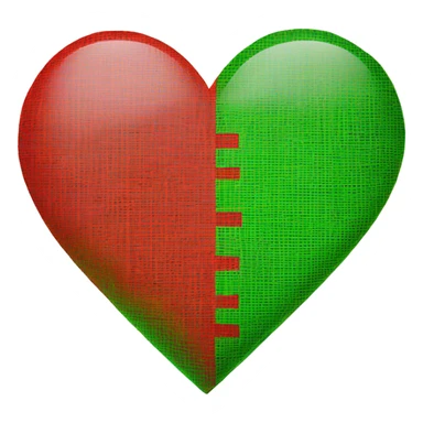 Un coeur à carreaux rouge et vert sticker