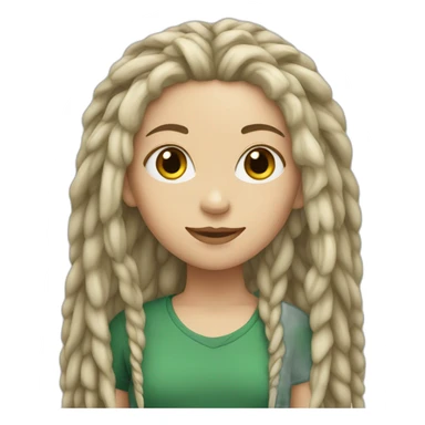 white girl with dreadlocks sticker