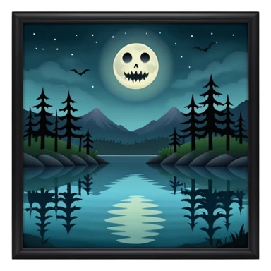 horror lake sticker