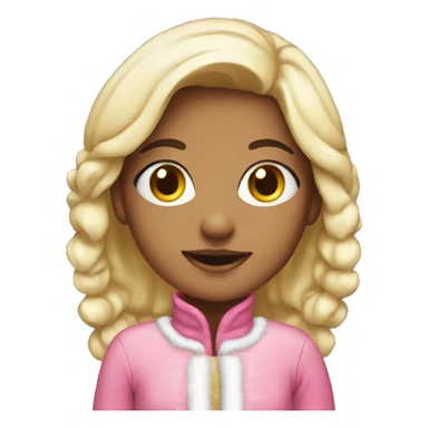 Pretty girl in a pink Santa outfit  sticker