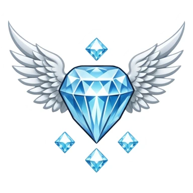 holy diamond emblem with white wings and diamond in the middle sticker