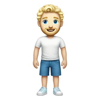 full body light curl blonde 30yo man blue eyed pale skin sticker