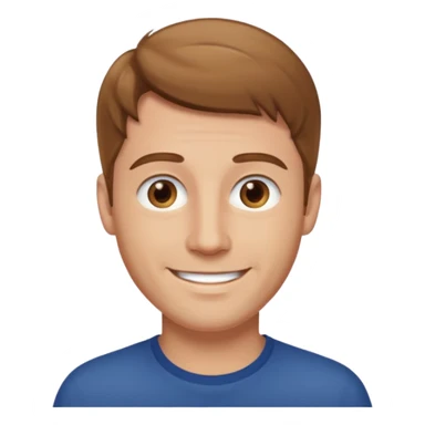 homme cheveux court marron clair sans barbe sourrir sticker