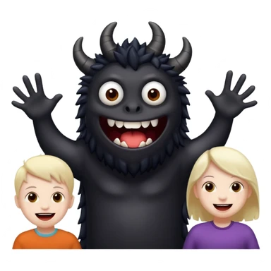 do me a black monster with kids around him sticker
