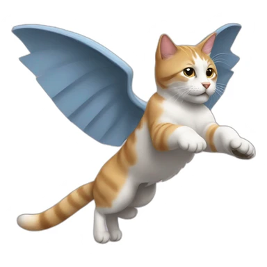 un gato volador sticker