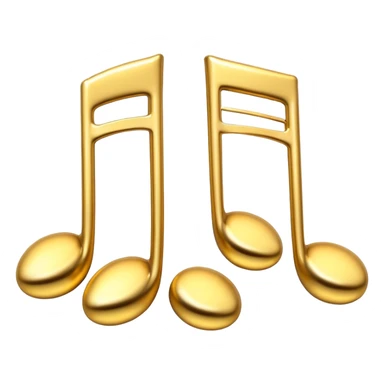 drei musiknoten in goldfarben sticker