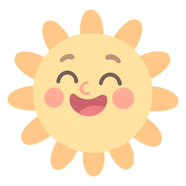 a smiling sun with soft pastel colors sticker