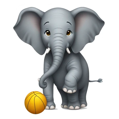 elephant playing with ball sticker