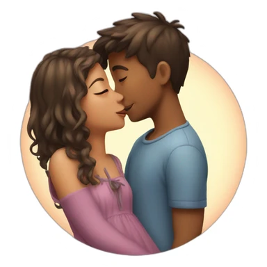 boy kissing girl sticker