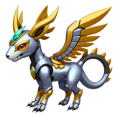 Meloetta-Wargreymon-Vernid-Protogen-Pokémon-Digimon-Fakémon-fusion-hybrid-creature sticker