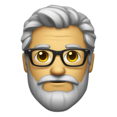 a gentleman, beard, sunglasses, slicked grey hair, cool, looking angry sticker