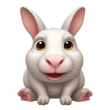 rabbit with pig hooves sticker