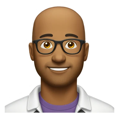 brown man with glasses bald man with glasses sticker