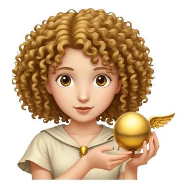 Curly girl with snitch sticker