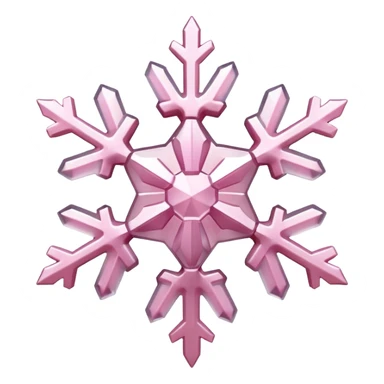pale pink snow flake 3d bold ice translucent texture sticker