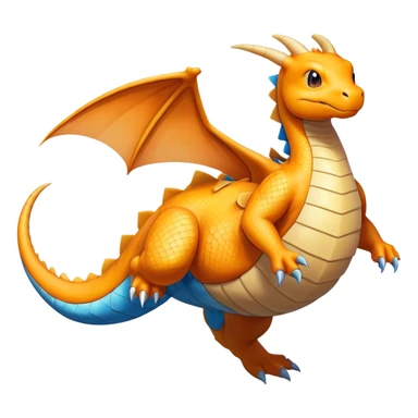Dragonite Pokémon flying pose sticker