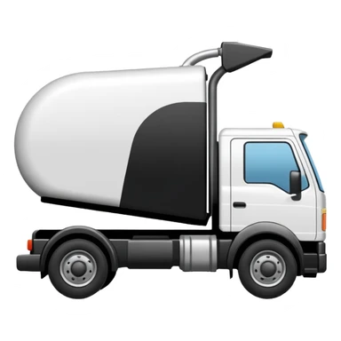 Camión volquete en 2d, en blanco y negro y descargando la carga sticker