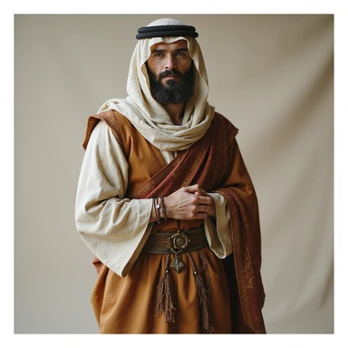 fullbody Middle Eastern man from Jerusalem, 1st century, tunic and sash, realistic, photorealistic style sticker