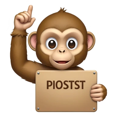 A monkey holding a protest sign sticker