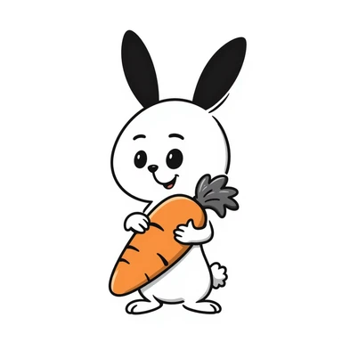Easter bunny ears and carrot sticker