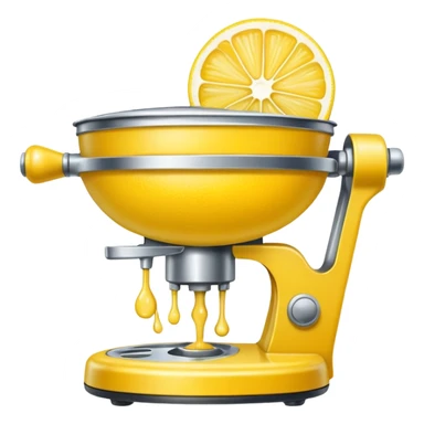 mac os icon fruit mechanical squeezer, lemon yellow bright crisp sticker