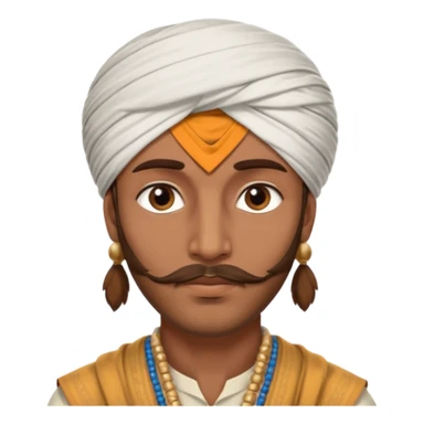 Indian guy with long face and brown hair sticker