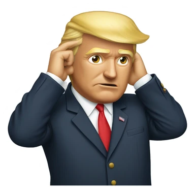 trump holding his ear  sticker