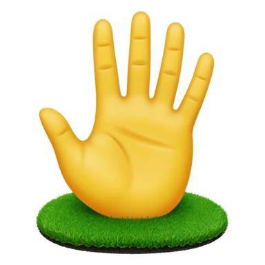 an emoji hand touching green turf  sticker
