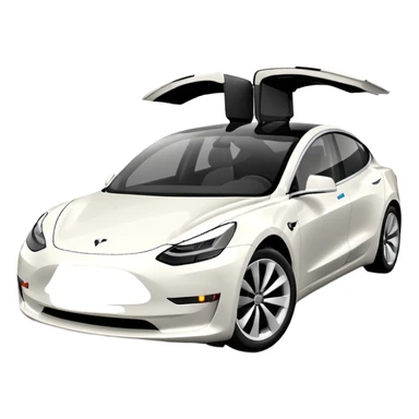 Tesla model 3 white. Icon sticker