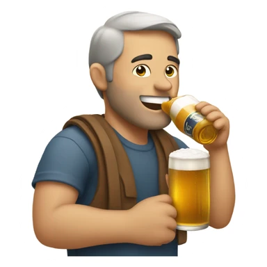Man drinking a beer sticker
