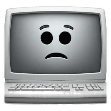 Computer with face emoji  sticker