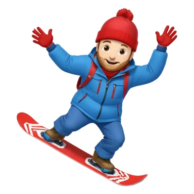 big round super harry guy snowbording down mountain haryyer sticker
