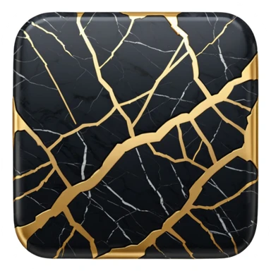 Black marble with gold cracks streaks  sticker
