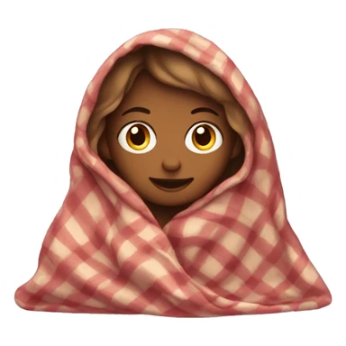 a girl covered in a blanket sticker