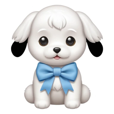 white baby maltese ribbon sticker
