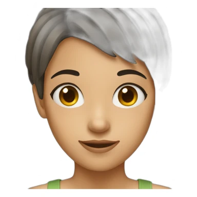 A girl with very short hair sticker