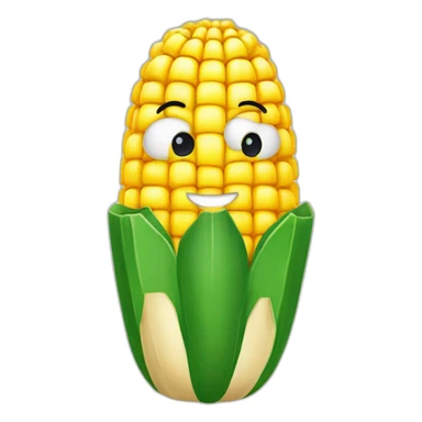 Elote animado con cara de enojado  sticker