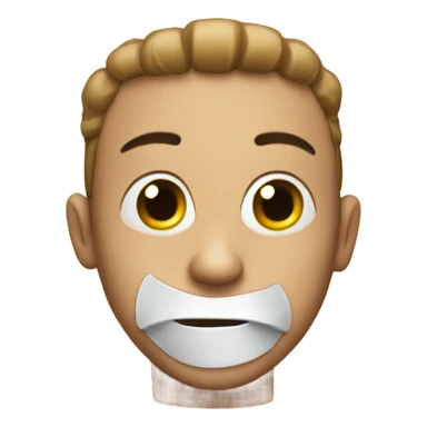 Make a face with a gag on sticker