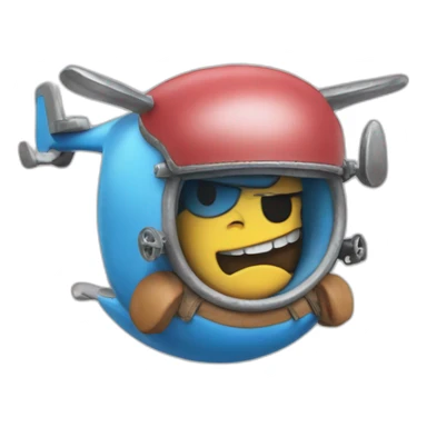 Live action chopper merged with a smurf sticker