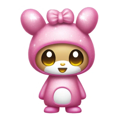 my melody with glitter  sticker