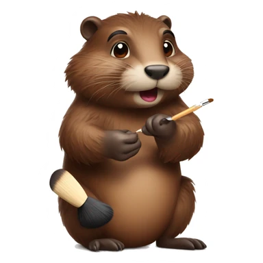 Beaver doing make up sticker
