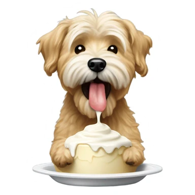 Weaton terrier eating whipped cream sticker