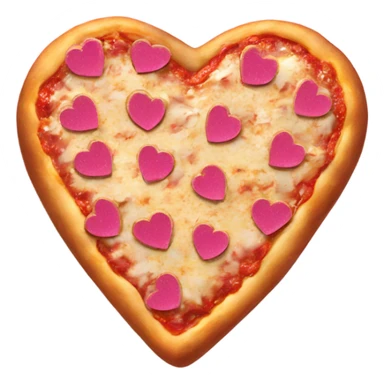 Heart shaped pizza in a pink glitter box  sticker